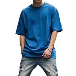 Venta al por mayor sublimación personalizada 250gsm Logo Puff impreso gráfico de gran tamaño personalizado en blanco liso 100% algodón camiseta para hombres ajuste suelto - Product Image 1