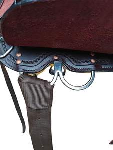 Selle d'équitation anglaise artisanale en cuir souple naturel avec quincaillerie nickelée pour le dressage, le trail, le barrel racing et le roping - Product Image 2