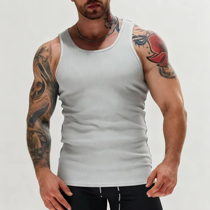 Oem Manufacturer Custom <b>Vest</b> Muscle Men Gym Solid Ribbed tank <b>Top</b> Workout Mens <b>Top</b> tank Muscle tank <b>Top</b> - Product Image 3