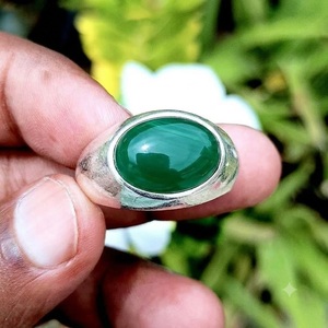 Anillo de ónix verde natural, plata de ley 925, anillo de piedras preciosas para hombre, anillo de boda y compromiso para chico - Product Image 2