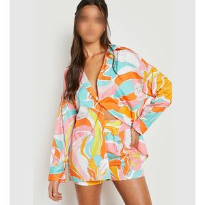 Conjunto Casual de Verano para Mujer, Camisa y Pantalones Cortos con Spandex/Poliéster, Secado Rápido y Ecológico - Product Image 1