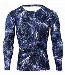 Maillots de protection anti-UV pour hommes, durables, respirants, antibactériens, à séchage rapide, manches longues, fitness, personnalisables, en polyester et élasthanne, vente en gros - Product Image 1