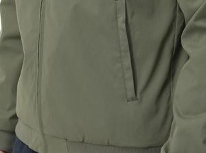 Blouson bomber vert olive pour homme, coupe-vent, fermeture éclair, style sportif décontracté, vêtement d'automne, coupe régulière, couleur unie, à capuche - Product Image 2