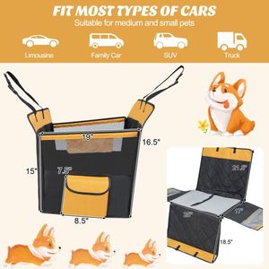 Housse de siège d'auto pour petits et moyens chiens Housse de siège arrière pour animaux de compagnie avec fenêtre en maille - Product Image 5