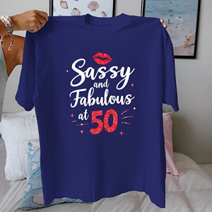 Sassy and Fabulous at 50 t-shirt pour femme en pur coton coupe confortable - Product Image 3
