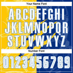 Tenue de football personnalisée bleu marine et jaune avec motif éclair, nom et numéro d'équipe personnalisés, maillot et short de football complets - Product Image 6