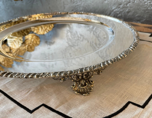 Assiette de service ronde en métal argenté de 13 pouces, assiettes et plats en métal pour la présentation des aliments, impression de logo personnalisée, assiette décorative pour la table - Product Image 2