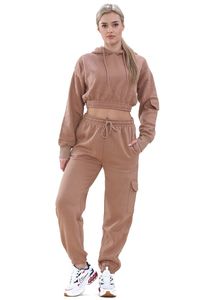 Pantalones Deportivos de Felpa 100% Algodón para Mujer, Diseño Casual de Invierno, Transpirables, Resistentes al Viento, con Capucha Corta - Product Image 3