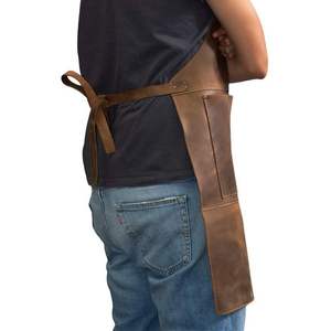 Delantal de barbacoa de cuero térmico sin mangas, clásico y duradero para hombre, de media longitud, con diseño tejido y logotipo personalizado - Product Image 3