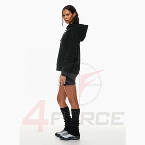 Sudadera con capucha de algodón para mujer de talla grande de alta calidad, logotipo personalizado, ligero, hombro caído, grueso, cálido, transpirable, estilo callejero - Product Image 3