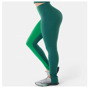 Leggings Deportivos de Spandex al Por Mayor para Gimnasio, Leggings de Cintura Alta con Paneles Cortados, Color Sólido, Ajuste Ceñido, Resistentes al Agua para Mujer - Product Image 4