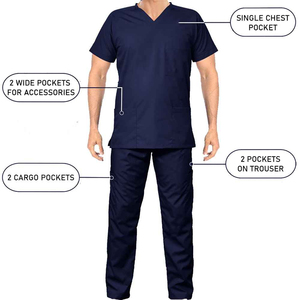 Unisex Woven Scrubs Uniforms Medical Sets Work Wear Hospital Pet Shop Scrub Suits for Women Men Doctor Style - Product Image 3