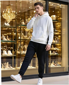 Sudadera de Cuello Redondo para Hombre, de Algodón Blanco, Corte Regular, Color Sólido, Informal, Tejida, para Otoño - Product Image 5