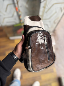 Handmade Cowhide Leather Sling <b>Bag</b> Western Boho Crossbody Chest <b>Bag</b> Vintage Rustic Festival Style Purse Low MOQ Bulk Order - Product Image 4