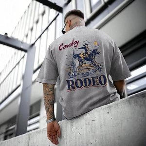Western Shirts for Men Vintage Rodeo <b>Cowboy</b> Shirt Oversized Graphic Tees Country Concert Acid Wash T-Shirts <b>Tops</b> - Product Image 2