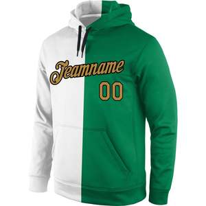 เสื้อฮู้ดดี้สปอร์ตสีขาวทองเขียวเคลลี่แบบสั่งทำพิเศษ ปักชื่อทีมและหมายเลขได้ตามต้องการ ชุดกีฬา - Product Image 2