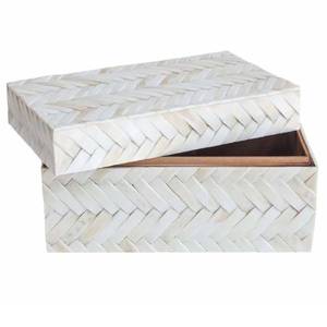 High Quality Handmade Chevron Pattern Bone Inlay <b>Box</b> Bone Decorative Jewelry & <b>Keepsake</b> Storage Organizer <b>Box</b> for Home Decor - Product Image 2