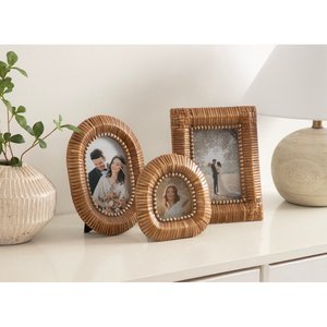 Custom Rattan Picture Frame Natural Cane Photo Frame <b>Wooden</b> <b>Border</b> Available in Different Shape Rustic Farmhouse Home Decoration - Product Image 4