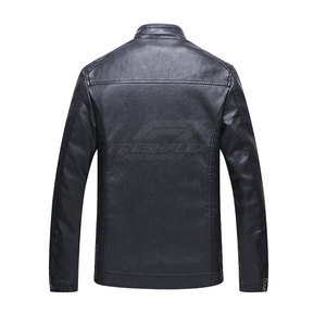 Custom Made Design <b>Black</b> Color Breathable Men Winter <b>Jacket</b> Streetwear Stand High Quality Leather <b>Jacket</b> Hot Sale Reasonable - Product Image 2