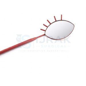 Handheld Inspection <b>Mirror</b> 3X Magnifying Chrome Finish Single Side Red Handle - Product Image 3