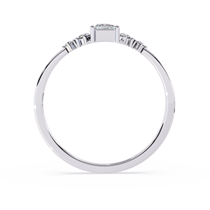 Bague de fiançailles en diamant taille princesse pour femme, or blanc, style classique, diamants naturels certifiés GIA - Product Image 4