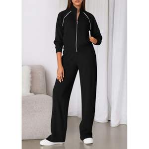 ชุดเซ็ทลำลอง 2 ชิ้น เสื้อสเวตเชิ้ตซิปเต็มตัวและกางเกงออกกำลังกายสำหรับผู้หญิง คอลเลคชั่นฤดูใบไม้ร่วง 2025 พร้อมโลโก้ - Product Image 2