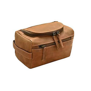 Estuche de Cuero Impermeable con Cierre, Organizador de Viaje para Hombres y Mujeres, Kit de Afeitado y Maquillaje de Gran Capacidad - Product Image 2