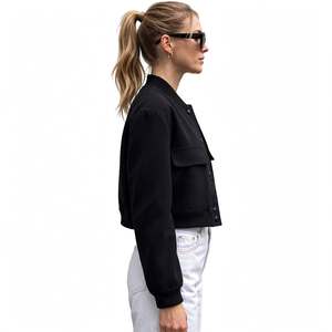 Chaqueta Bomber de Invierno para Mujer, Lisa, de Manga Larga, con Bolsillos Delanteros, Ligera, Impermeable, para Caza, Fiestas y Deportes - Product Image 2