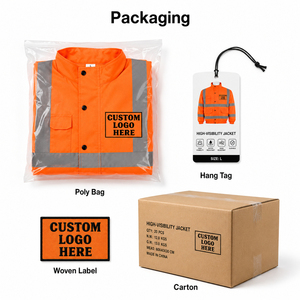 Veste de sécurité haute visibilité, veste de travail réfléchissante, veste de travail imperméable pour travaux en extérieur, veste de travail orange avec logo personnalisé - Product Image 6