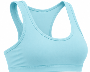 สปอร์ตบราสำหรับผู้หญิง สีฟ้าอ่อน แบบ Racerback คอกว้าง ไร้ตะเข็บ รองรับสูง เหมาะสำหรับโยคะ ระบายอากาศได้ดี แห้งเร็ว สีไล่ระดับ - Product Image 2