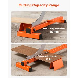 Taglierina per Pavimenti in Vinile da 12 Pollici con Pietra Abrasiva in Acciaio D2, Spessore 10mm, Taglierina per Pavimenti Laminati da 10g con Guida Angolata e Impugnatura in Gomma - Product Image 2
