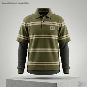 Men Streetwear Layered for <b>Shirt</b> Set Two Piece <b>Waffle</b> Knit Short Sleeve Boxy Striped for Over <b>Shirt</b> 100% Cotton Print - Product Image 6