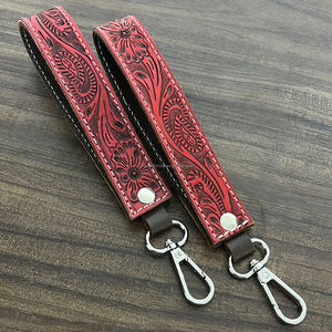Nuevo Llavero de Cuero de Lujo, Elegante, Tallado a Mano, Personalizado, de Alta Calidad, Correa de Muñeca de Cuero Vacuno para Mujer, Llavero para Coche - Product Image 4