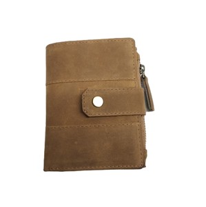 Portefeuilles en cuir véritable huilé Crazy Horse faits à la main avec compartiment zippé pour pièces de monnaie, porte-cartes, protection RFID, durables pour usage quotidien, avec bouton - Product Image 5