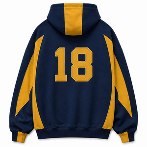 Sweat à capuche pour homme Sigma Chi, bleu marine et or, manches raglan, design avec poche, 100% coton, coupe classique, vêtement décontracté, saison automne - Product Image 3