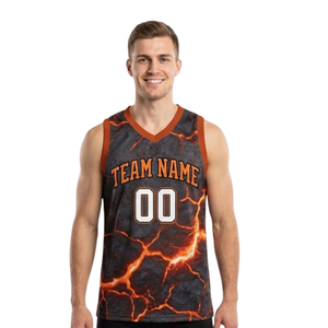 Conjunto de Dos Piezas para Equipo de Baloncesto, Camiseta sin Mangas con Cuello en V y Estampado Gráfico, Nombres y Números de Jugadores, 100% Poliéster - Product Image 3