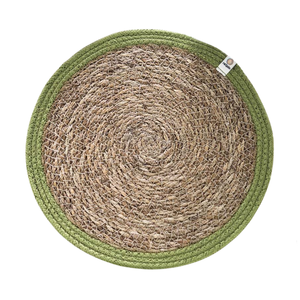 Designer Seagrass Placemats <b>Round</b> Hand-Woven Wicker <b>Table</b> <b>Mats</b> Natural Straw Chargers for Boutique Home Style - Product Image 2