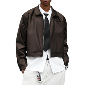 Chaqueta de cuero de oveja auténtica de lujo para hombre, prenda de cuero genuino de primera calidad - Product Image 4