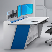 Console de sécurité pour salle de contrôle, poste de travail personnalisé pour centre de commande, mobilier de surveillance et solution opérationnelle