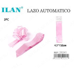 Lazo Automático Ilan Rosa 4.5x150 Cm 2 Piezas Decoración para Regalo - Product Image 3