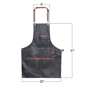 Delantal de cuero con múltiples bolsillos, ropa de trabajo clásica para barberos y peluqueros de mascotas - Product Image 4