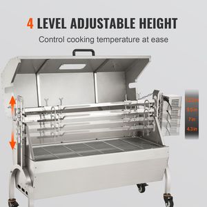 Griglia Elettrica in Acciaio Inox con Motore da 50W per Barbecue, Girarrosto per Maiale Intero e Agnello, con Copertura, per Uso Esterno - Product Image 3
