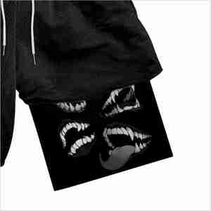 Pantalones Cortos Deportivos Casuales para Hombre, Color Negro Sólido, 100% Poliéster, Tejido de Punto, Cintura Media, Cierre con Cordón, Transpirables, con Bolsillos - Product Image 2