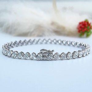 Classic Oval Cut Moissanite Bracelets <b>Bangles</b> GRA Certified Moissanite Tennis Bracelet <b>Solid</b> <b>Gold</b> Moissanite Bracelet - Product Image 1
