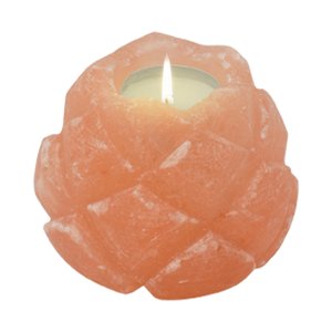 Natural Himalayan Salt <b>Flower</b> <b>Candle</b> Holder Rustic Home Decoration Tealight Stand Craft - Product Image 5