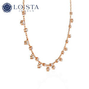 Collier Solitaire Délicat en Diamant, Or et Argent Sterling, Nouveau Bijou Élégant en Or 14K de Chine - Product Image 2