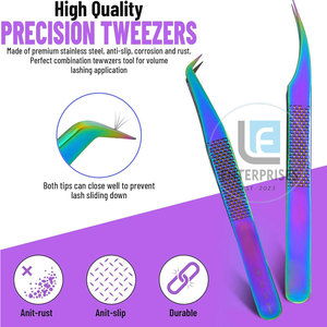 Pinces à extensions de cils en stock, livraison directe d'usine, pinces à extensions de cils les plus vendues - Product Image 4