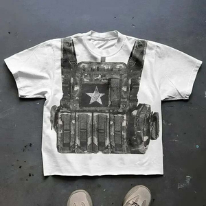 เสื้อยืดผู้ชายทรงหลวม คอวี ผ้าฝ้าย 100% หนา 220 กรัม ทรงบ็อกซี่ ไซส์ใหญ่พิเศษ ราคาสุดคุ้ม - Product Image 3
