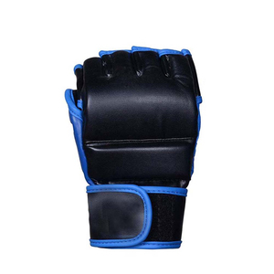 Gants de boxe MMA en cuir respirant à demi-doigts réglables pour hommes et femmes, pour grappling, sparring et arts martiaux - Product Image 2