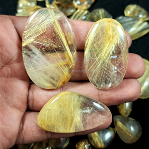 Pierres précieuses naturelles de rutile doré en vrac, fournisseur de cabochons, pierres à facettes, cristal, vente en gros, exportation Inde - Product Image 6